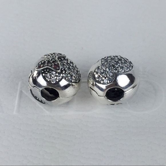 Authentic Pandora Mickey & Minnie Pave Clip Charms - Picture 6 of 8